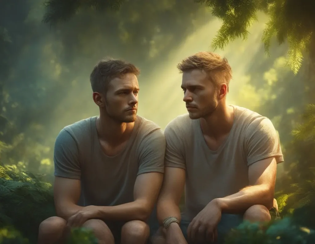 Image sad gay couple
