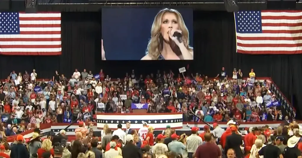 Photo Céline Dion Trump rally