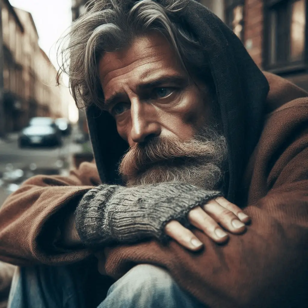 Image d'un homme pauvre en détresse