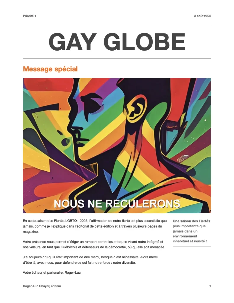 Message de Gay Globe