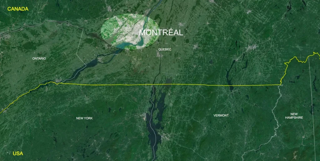 Picture of Montreal and the border
