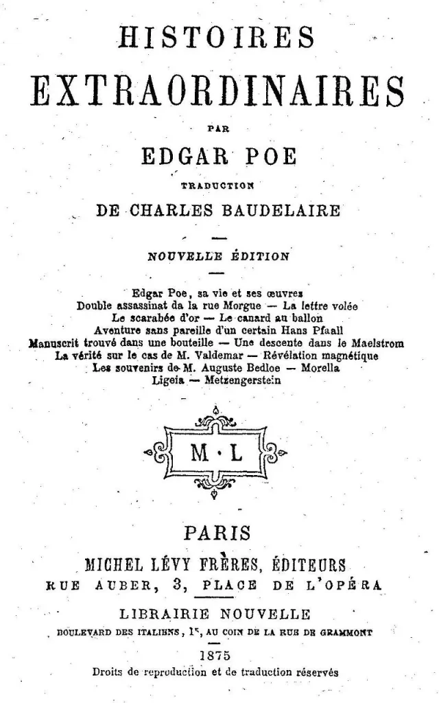 Couverture du roman Histoires Extraordinaires