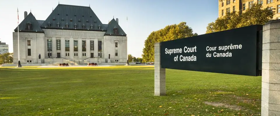 Photo de la Cour suprême du Canada à Ottawa